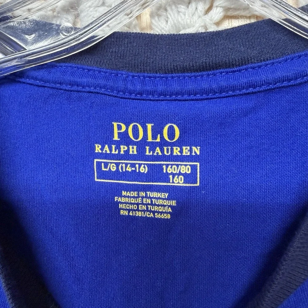 Polo Ralph Lauren Big Pony T-Shirt Boys‎ L 14-16  Color Blocked 100%Cotton